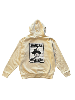 'Wanted' Heavyweight Hoodie - Cream